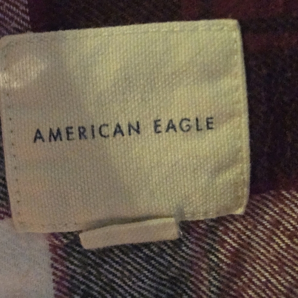 American Eagle Outfitters Red Black Gray Plaid Gingham Flannel Mens Shirt size S - Picture 11 of 11